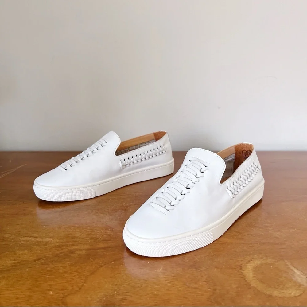 Soludos • Woven Leather Platform Sneakers white slip on flatform boho summer
